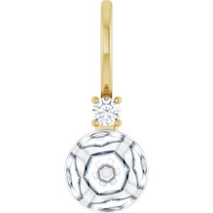 10K Yellow Gold Accented Charm/Pendant Mounting for 6 mm Pearl