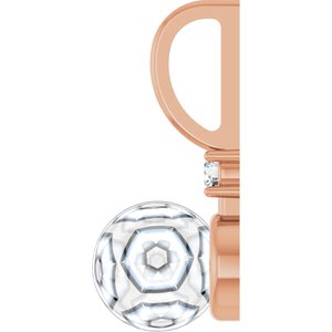 10K Rose Gold Accented Charm/Pendant Mounting for 6 mm Pearl – image 5