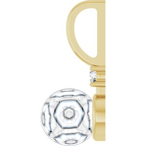 10K Yellow Gold Accented Charm/Pendant Mounting for 6 mm Pearl – image 5