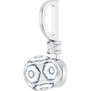 18K White Gold Accented Charm/Pendant Mounting for 6 mm Pearl – image 3