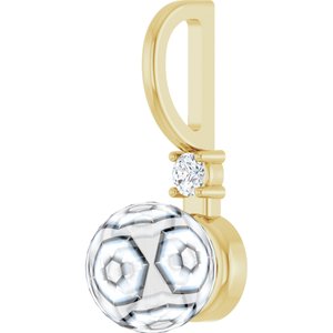 10K Yellow Gold Accented Charm/Pendant Mounting for 6 mm Pearl – image 3