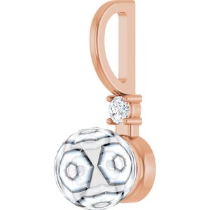 18K Rose Gold Accented Charm/Pendant Mounting for 6 mm Pearl – image 3