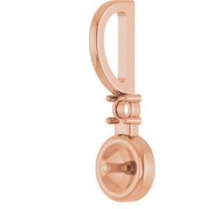 10K Rose Gold Accented Charm/Pendant Mounting for 6 mm Pearl – image 4