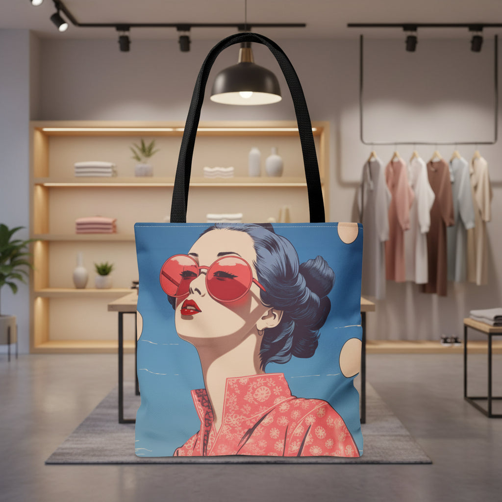 Kimono Chic Sakura Shades Pop Print Tote Bag Medium