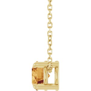 14K Yellow Gold 5.5 mm Natural Citrine 16-18" Necklace