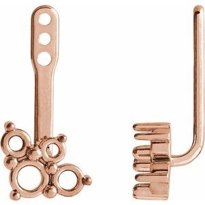 14K Rose Gold Accented Right Earring Jacket Mounting