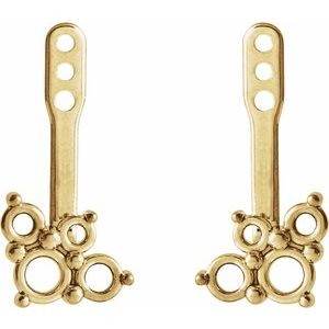 14K Yellow Gold Accented Right Earring Jacket Mounting – image 2