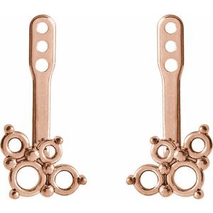 14K Rose Gold Accented Right Earring Jacket Mounting – image 2