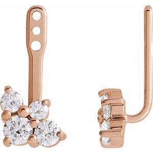 14K Rose Gold 3/8 CTW Natural Diamond Earring Jackets