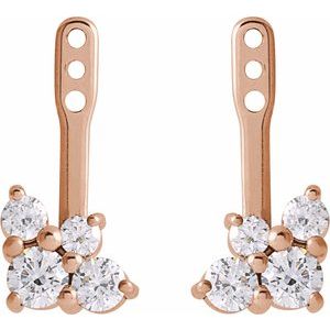 14K Rose Gold 3/8 CTW Natural Diamond Earring Jackets – image 2