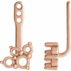 14K Rose Gold Accented Left Earring Jacket Mounting