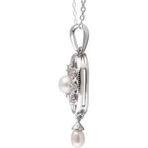 Pearl Granulated Filigree Necklace