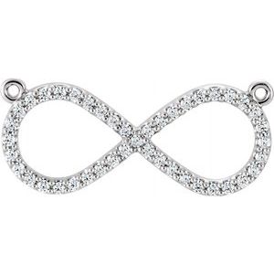 Platinum 22x9.35 mm Accented Infinity Necklace Center