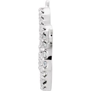 Platinum 22x9.35 mm Accented Infinity Necklace Center