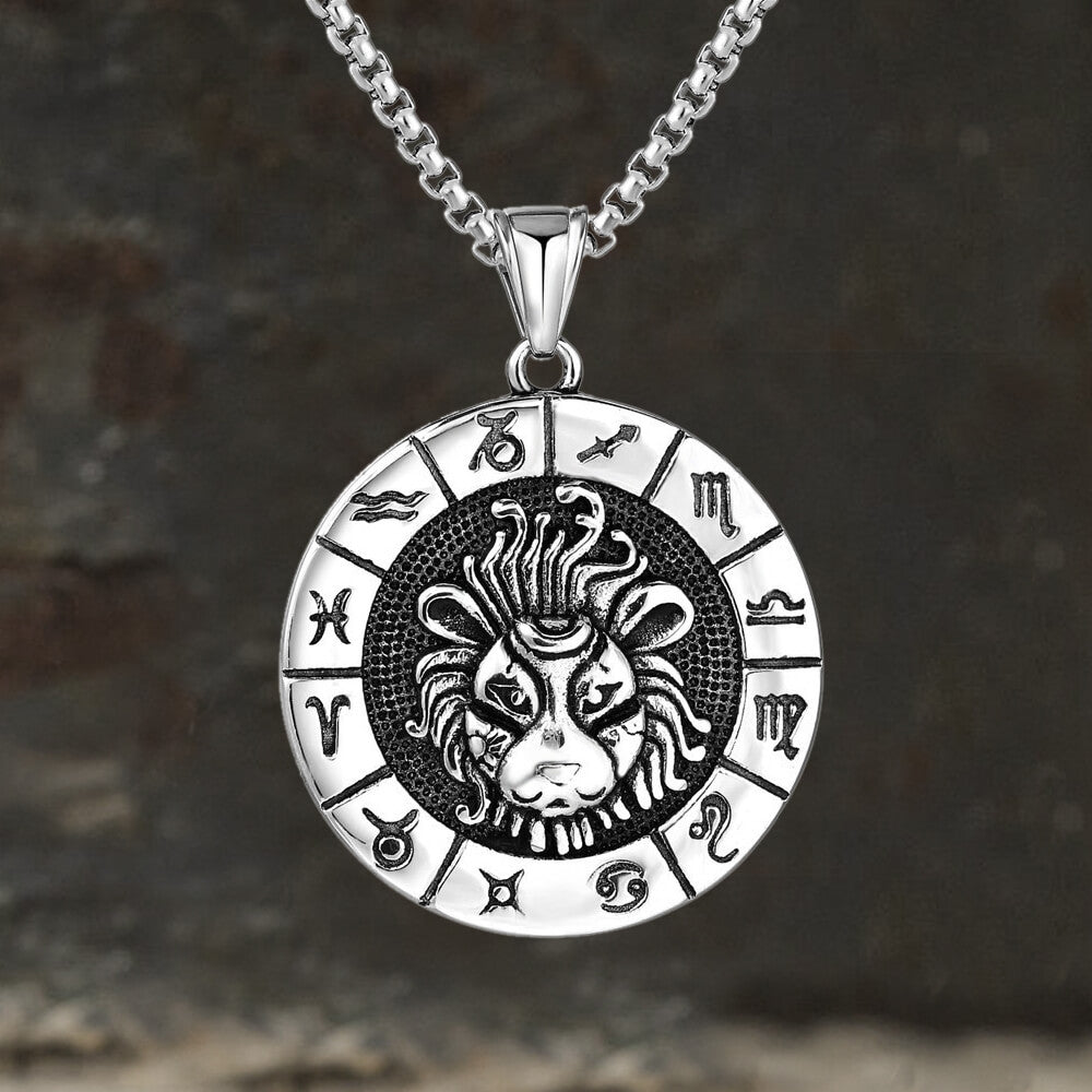 12 Constellation Divination Stainless Steel Pendant