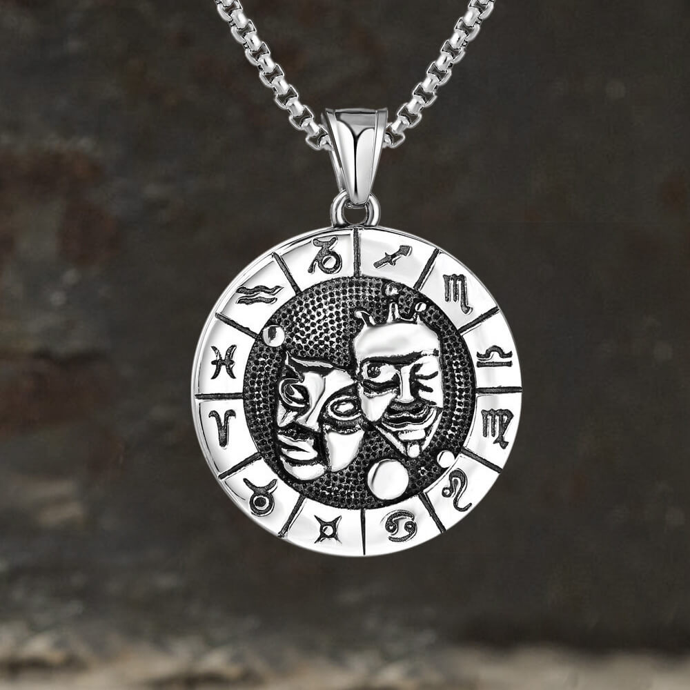 12 Constellation Divination Stainless Steel Pendant