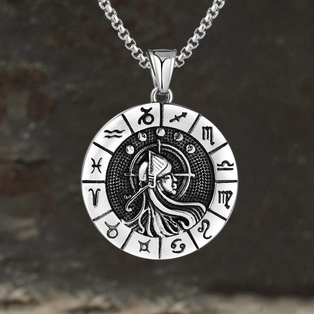 12 Constellation Divination Stainless Steel Pendant