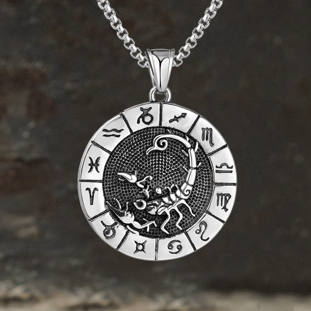 12 Constellation Divination Stainless Steel Pendant
