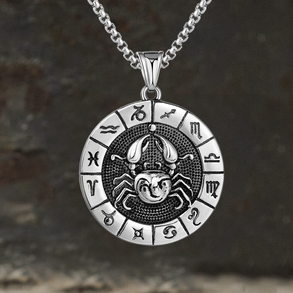 12 Constellation Divination Stainless Steel Pendant