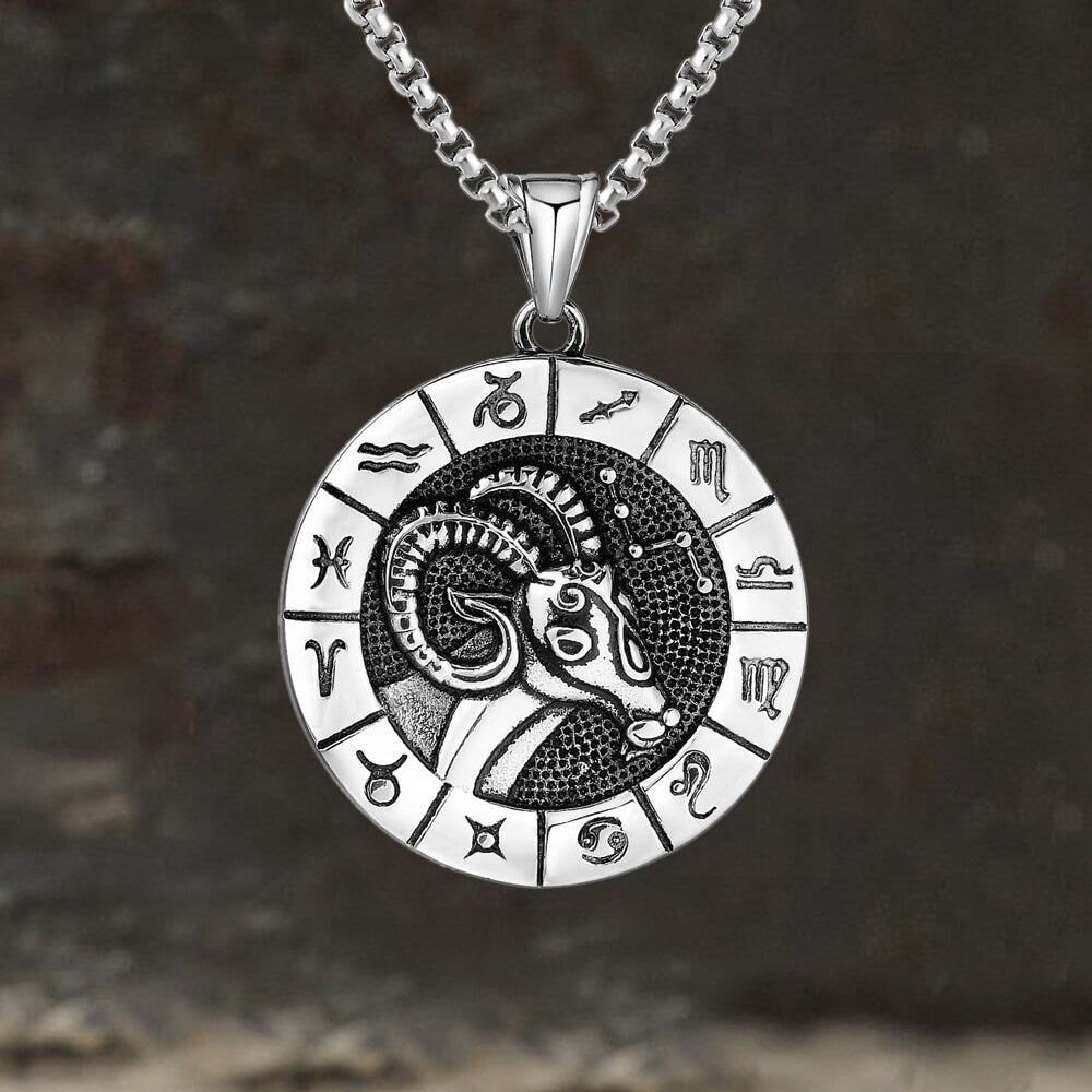 12 Constellation Divination Stainless Steel Pendant