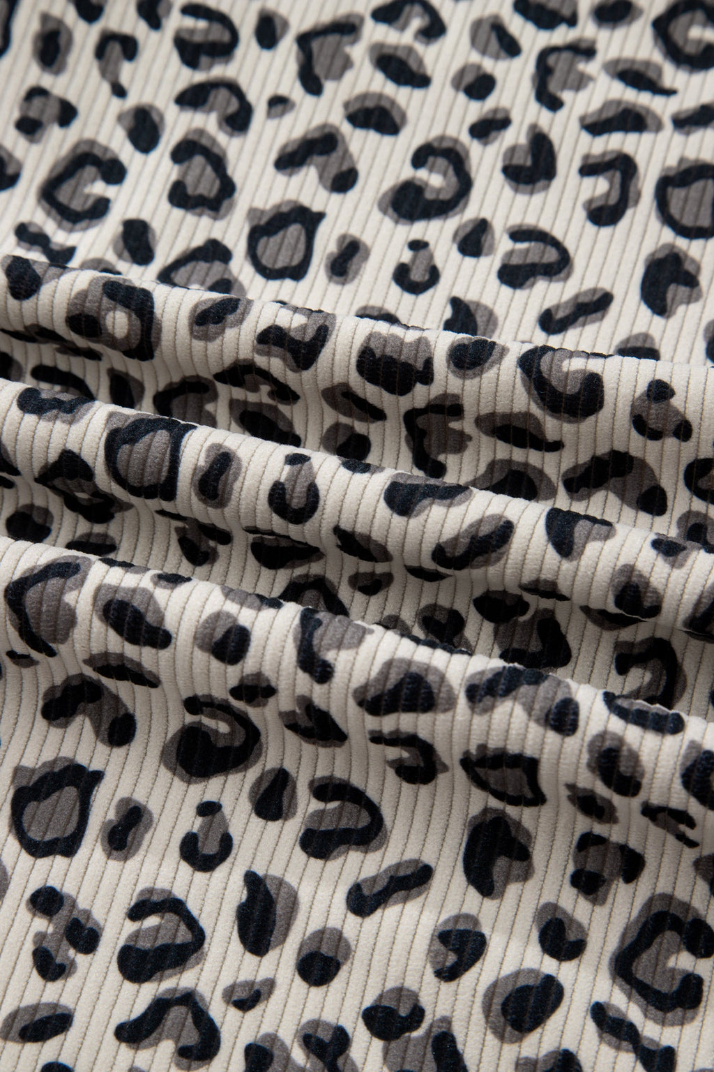 Leopard Corduroy Quarter-Zip Sweatshirt