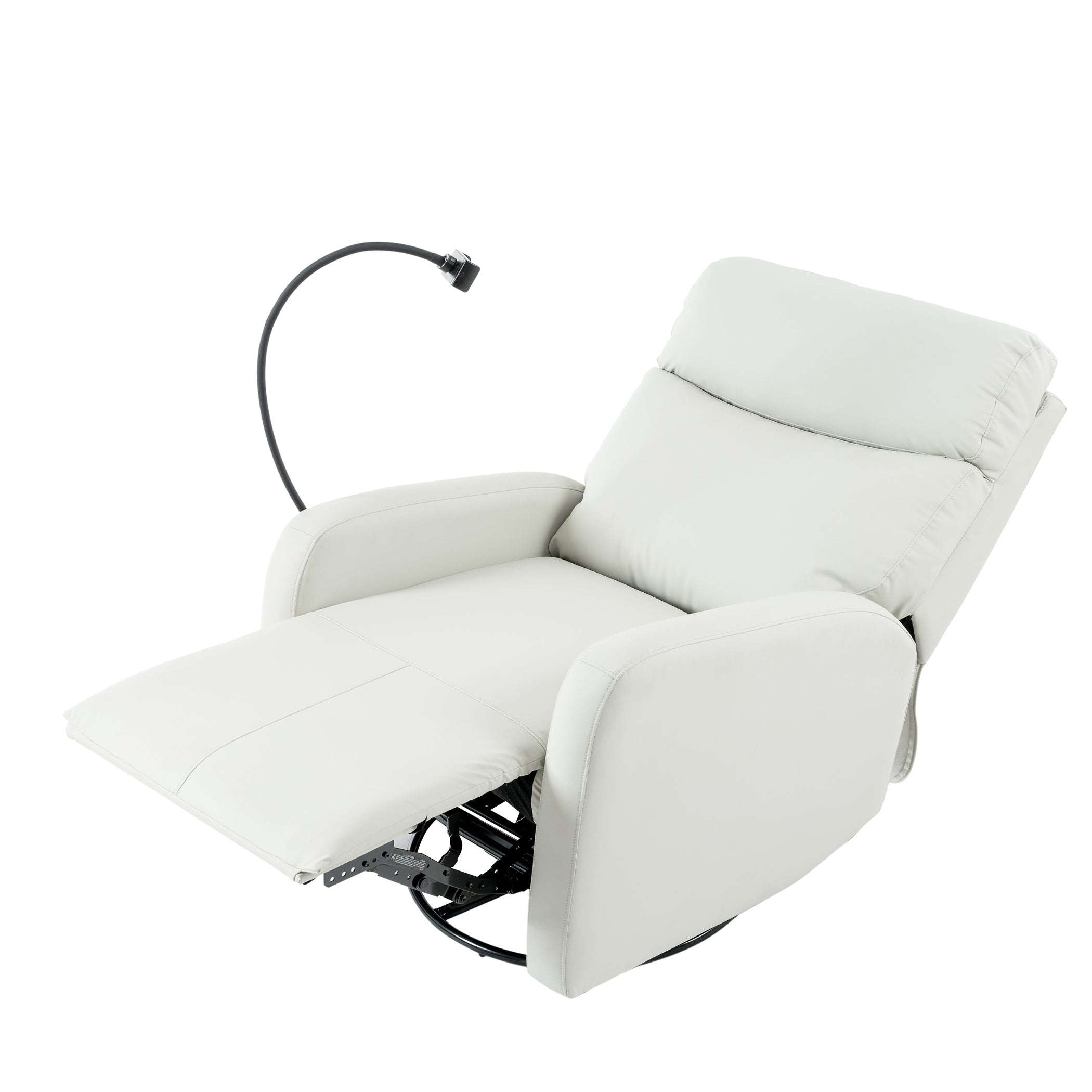 Rocking Recliner Chair, 360° Swivel Nursery Rocking Chair, Glider Chair, Modern Small Rocking Swivel Recliner Chair, Home Theater Seat, Phone Holder (Light Gray+360° Swivel)