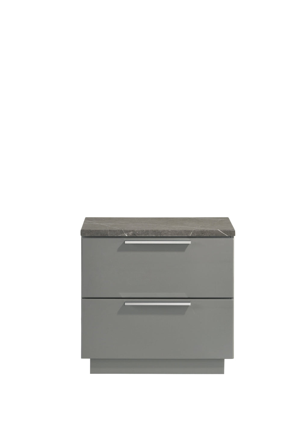 Elara Queen 5-Piece Set – Two-Tone High-Gloss Marble & Lacquer Finish with LED Lighting, Metal-Finished Legs, Spacious Storage- Gray (NJ Inventory)