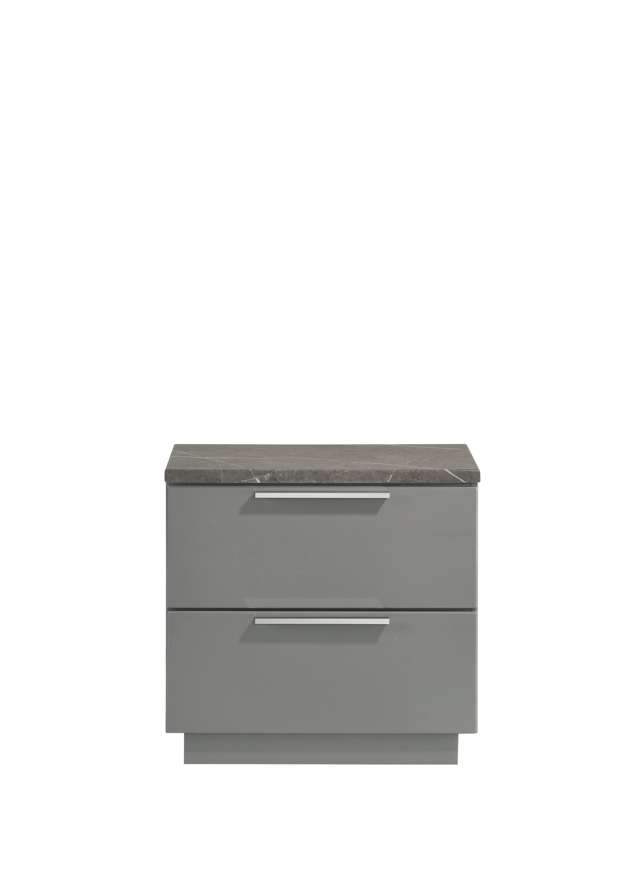 Elara Queen 5-Piece Set – Two-Tone High-Gloss Marble & Lacquer Finish with LED Lighting, Metal-Finished Legs, Spacious Storage- Gray (NJ Inventory)