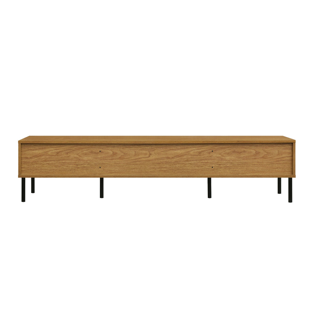 Boho TV Stand for TVs up to 80'' , Modern Farmhouse Media Console, Entertainment Center with Metal Legs, TV Cabinet for Living Room, Home Theatre