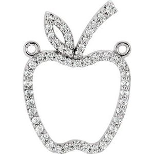 Sterling Silver Accented Petite Apple Necklace Center