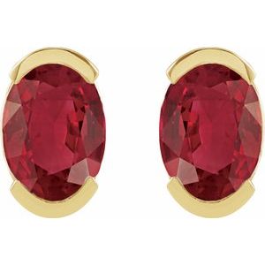 Half-Bezel Solitaire Stud Earrings