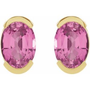 Half-Bezel Solitaire Stud Earrings