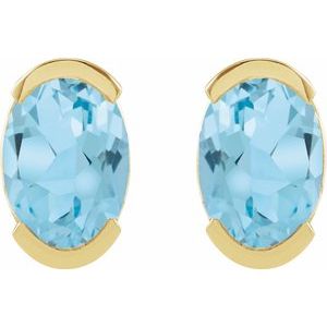 Half-Bezel Solitaire Stud Earrings