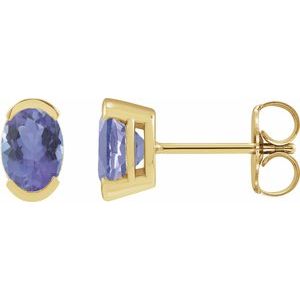 Half-Bezel Solitaire Stud Earrings