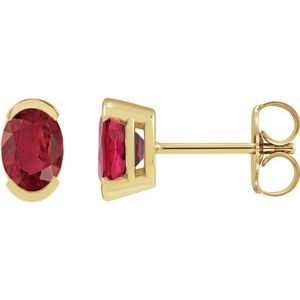 Half-Bezel Solitaire Stud Earrings