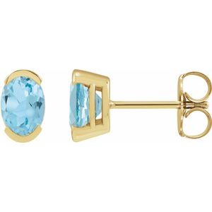Half-Bezel Solitaire Stud Earrings