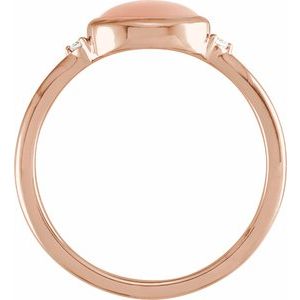 14K Rose Gold Natural Pink Coral & .03 CTW Natural Diamond Ring