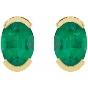 Half-Bezel Solitaire Stud Earrings