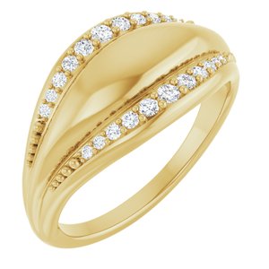 14K Yellow Gold 1/5 CTW Natural Diamond Ring