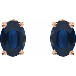 14K Rose Gold Natural Blue Sapphire Earrings – image 2