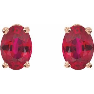 14K Rose Gold Lab-Grown Ruby Earrings – image 2