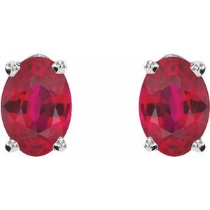 14K White Gold Lab-Grown Ruby Earrings – image 2