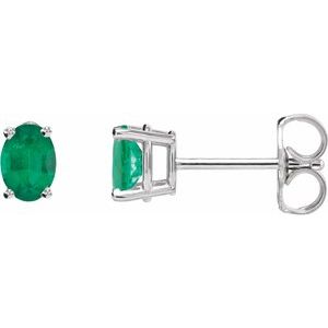 Platinum Natural Emerald Earrings