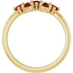14K Yellow Gold Natural Mozambique Garnet Five-Stone Ring