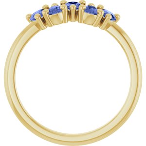 14K Yellow Gold Natural Tanzanite Five-Stone Ring