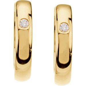 14K Yellow Gold .04 CTW Natural Diamond 13 mm Hoop Earrings – image 2