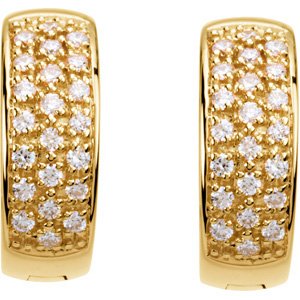 14K Yellow Gold 1/3 CTW Natural Diamond Huggie Earrings – image 2