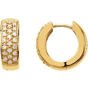 14K Yellow Gold 1/3 CTW Natural Diamond Huggie Earrings