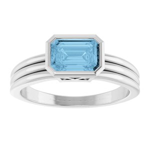 Bezel-Set Grooved Solitaire Ring