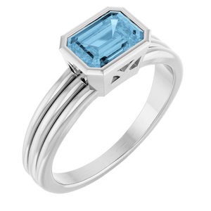 Bezel-Set Grooved Solitaire Ring